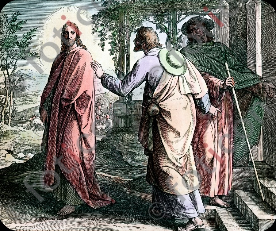 Jesus in Emmaus | Jesus at Emmaus - Foto foticon-simon-043-052.jpg | foticon.de - Bilddatenbank für Motive aus Geschichte und Kultur